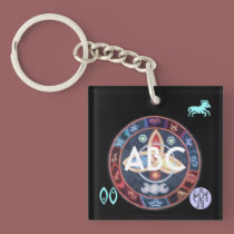 Western Astrology Wheel Sign Customizable key chains