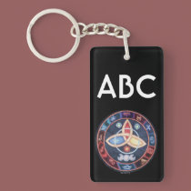 Western Astrology Wheel Sign Customizable key chains