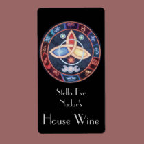 Western Astrology Wheel Wine Label (Top) labels