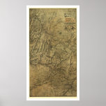Western & Atlantic Railroad Map 1887 Posters