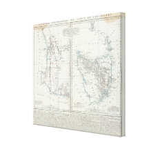 Western Australia and Tasmania Stretched Canvas Prints