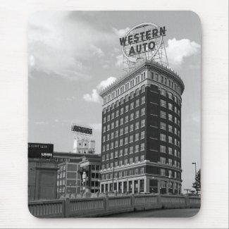 Western Auto Half Cylinder Building mousepad