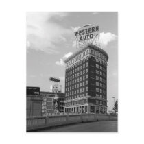 Western Auto Half Cylinder Building postcards