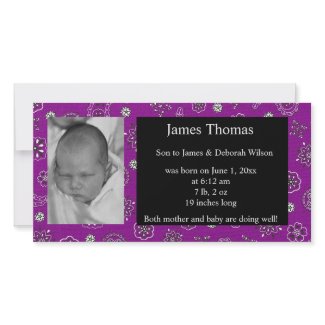 Western Baby Birth Announcement