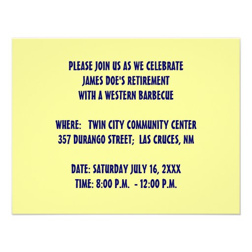 WESTERN BARBECUE PARTY INVITATION ~ EZ2 CUSTOMIZE