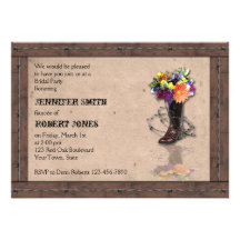 Western Barbed Wire Bridal Shower Invitation