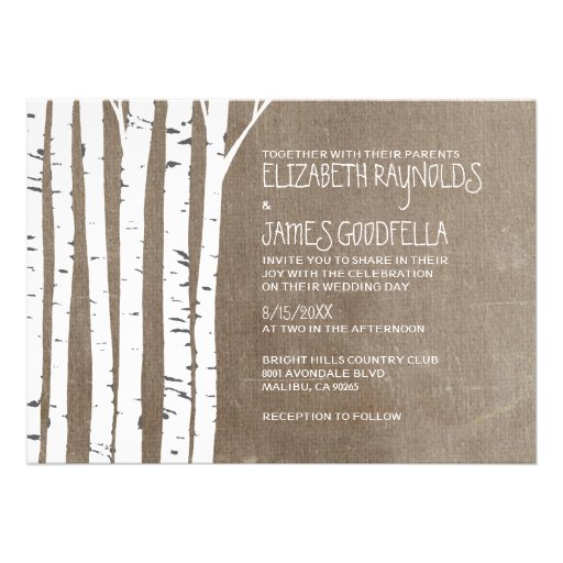 Western Birch Tree Wedding Invitations