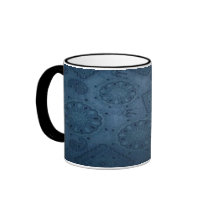 Western Blue Bandana Print ~ Ringer Mug