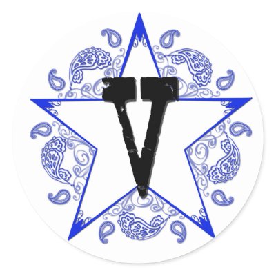 Western Blue 'V' Mongoram Sticker