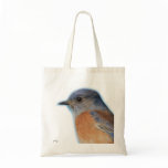 Western Bluebird Portrait Tote Canvas Bag