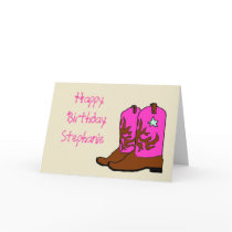 Western Boots Birthday cards by PartyPrep Western Boots Birthday cards