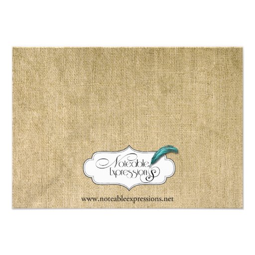 Western Burlap Wedding Insert Custom Invites