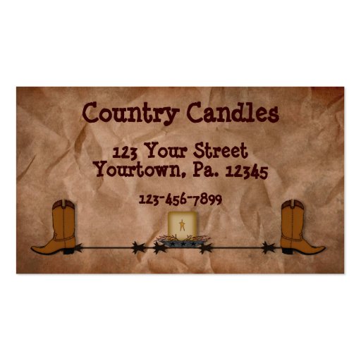 Western Candle Business Card (front side)