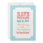 Western Carnival - Save The Date Blue &amp; Coral Personalized Invitations
