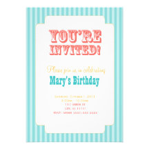 Western Carnival - You're Invited! - Blue & Coral