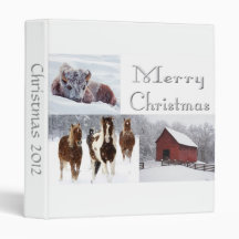 Western Christmas Photo Album 3 Ring Binder
