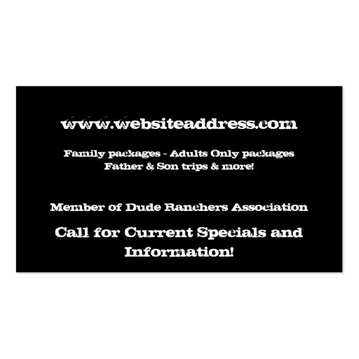Western Country Business Card :: Cattle Drive (back side)