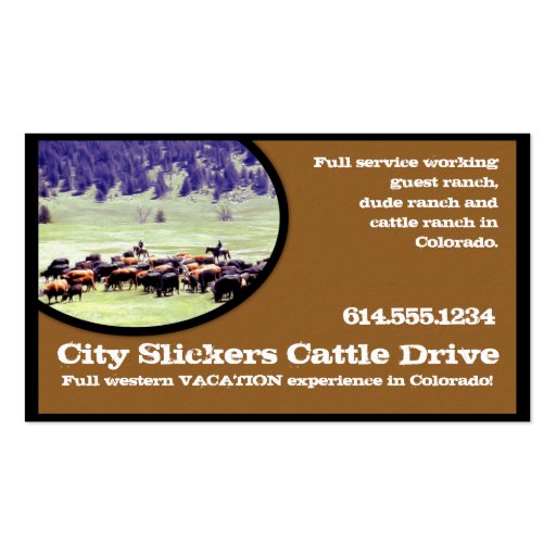 Western Country Business Card :: Cattle Drive