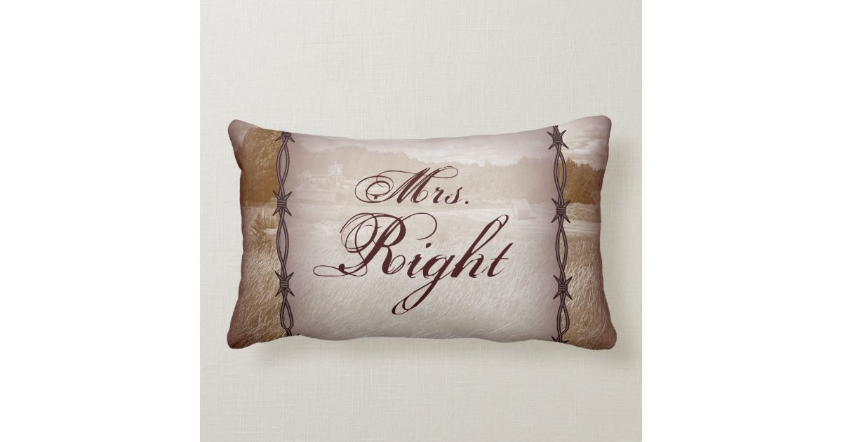 western country wedding Mr and Mrs Throw Pillow Zazzle