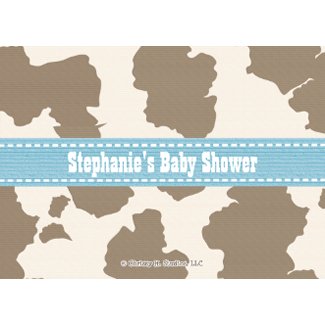 Cowhide Baby Boy Shower Invitation (Back)