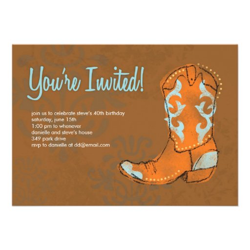Western Cowboy Boot Invitation