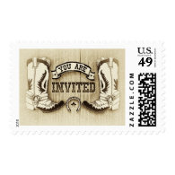 western cowboy boots postage stamps