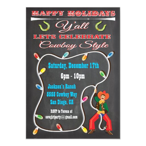 western cowboy christmas party invitations zazzle western cowboy christmas party invitations zazzle