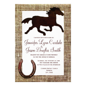 Western Cowboy Horse Horseshoe Wedding Invitations