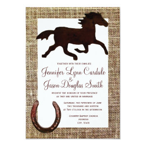 Western Cowboy Horse Horseshoe Wedding Invitations 5