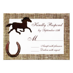 Western Cowboy Horse Horseshoe Wedding RSVP Cards