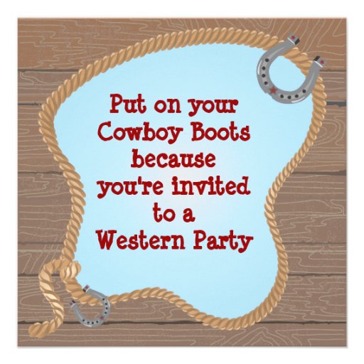 Western Cowboy Lasso Party Invitation