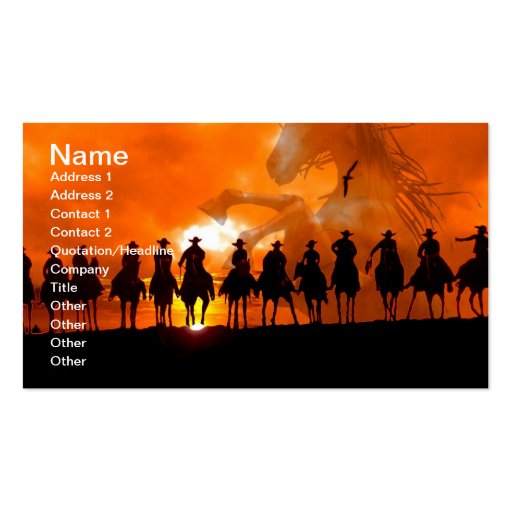 Western Cowboy Rodeo Roundup Wild West Business Ca Business Cards (front side)
