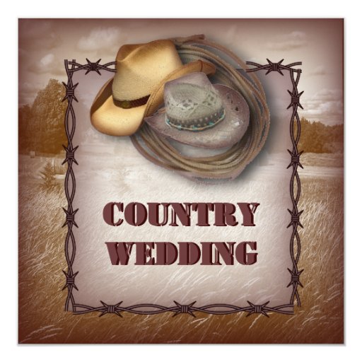 Western Cowboy Rustic Country Wedding Invitation Zazzle