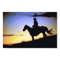Western Cowboy Sunset Silhouette posters