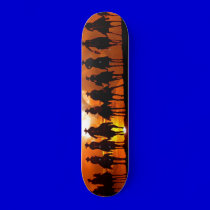 Western Cowboys sunset wild west Skateboard deck skateboards