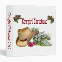 Western Cowgirl Christmas Photo Album Vinyl Binder