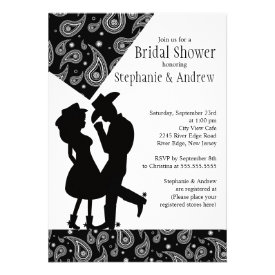 Western Cowgirl couple Bridal Shower Invitation
