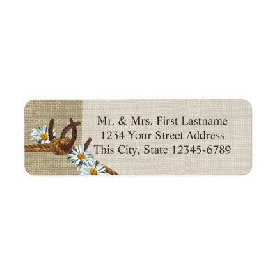Western Daisies and Horseshoes Return Address Labels