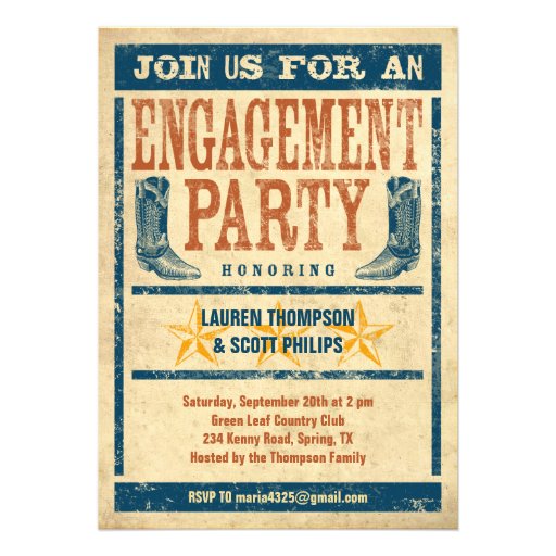 Western Engagement Party Invitations