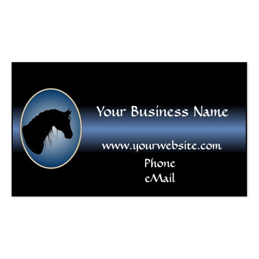 Western Equestrian Silhouette Business Cards
