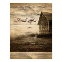western farmhouse countrywedding thankyou post cards