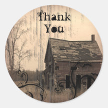 western farmhouse customizable country Wedding Round Stickers