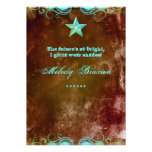Western Graduation Announcement Blue Brown Star