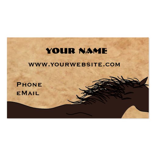 Western Horse Silhouette Business Cards (front side)