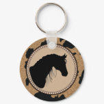 Western Horse Silhouette Keychain