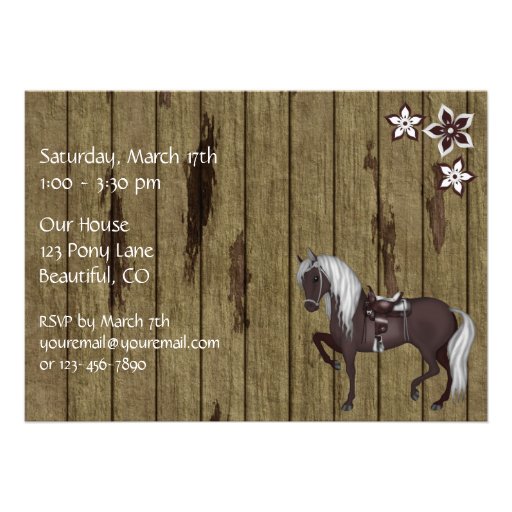 Western Horseback Riding Birthday Invitation