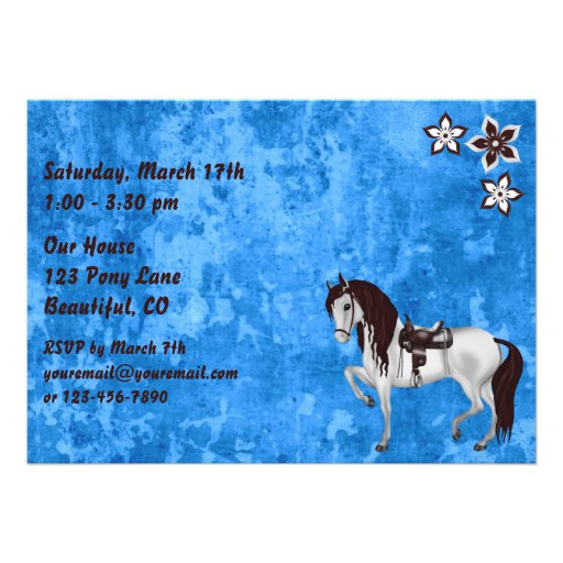 Western Horseback Riding Birthday Invitation