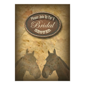 Western Horses Cowgirls Bridal Shower Invitation