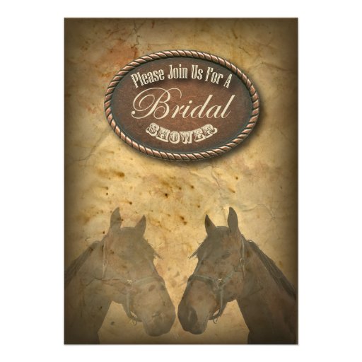 Western Horses Cowgirls Bridal Shower Invitation