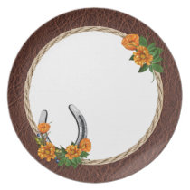 Western Horseshoe & Orange Blossoms Plate